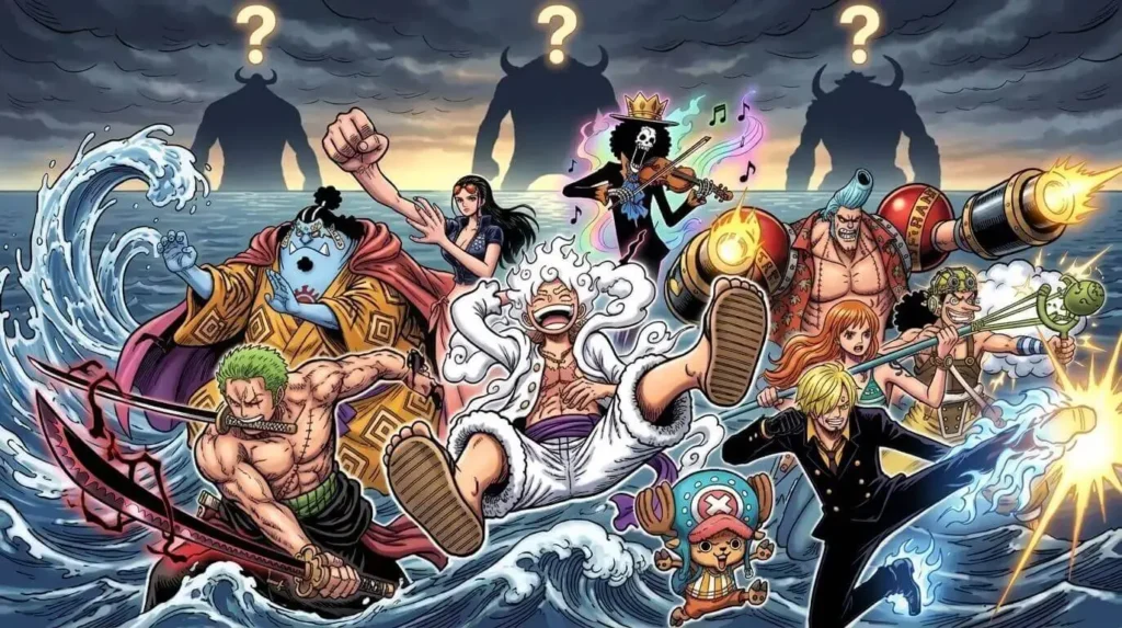 Silhueta da tripulação calculando os 13 membros One Piece - Blog RadarPratico
