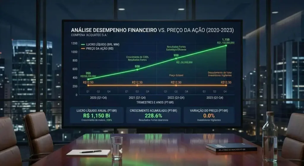 Gráfico demonstrando o desconto nas ações para entender se vale a pena investir em Sanepar - Blog RadarPratico