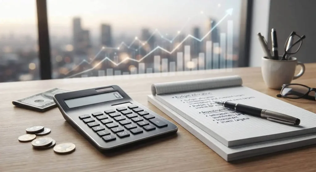 Calculadora e relatórios financeiros explicam o conceito de renda fixa e variável. Blog RadarPratico
