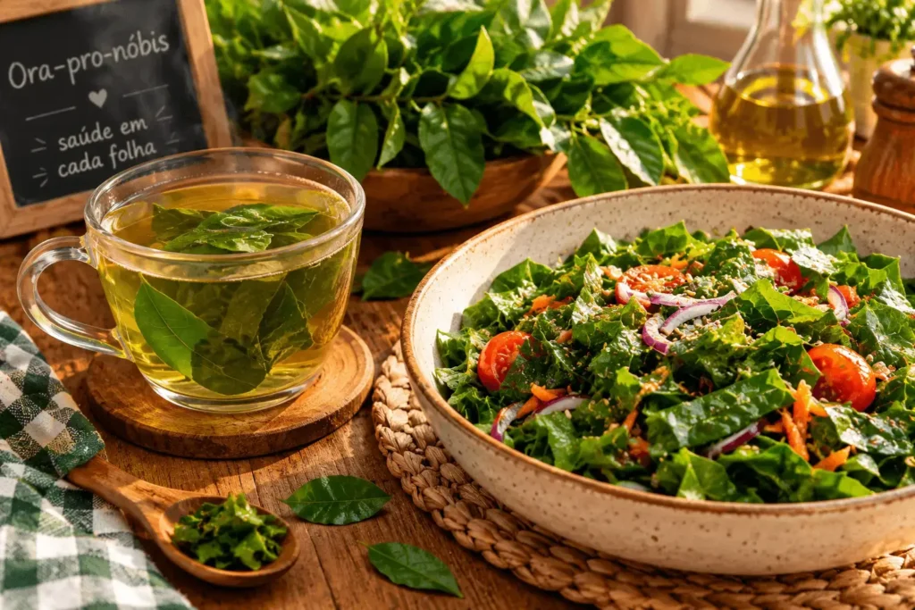 Prato nutritivo mostrando na prática para que serve ora pro nóbis na alimentação - Blog RadarPratico