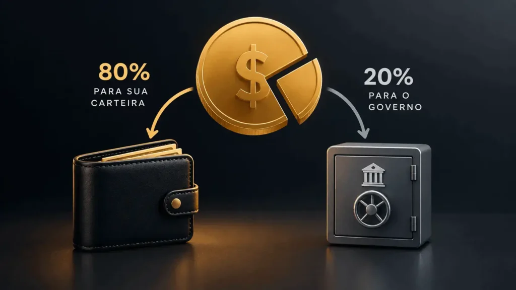 Representação gráfica da divisão de lucros e a cobrança do imposto em fundos imobiliários - Blog RadarPratico
